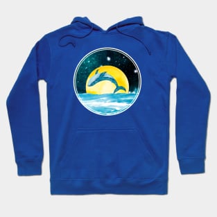 whale and night sky watercolor Hoodie